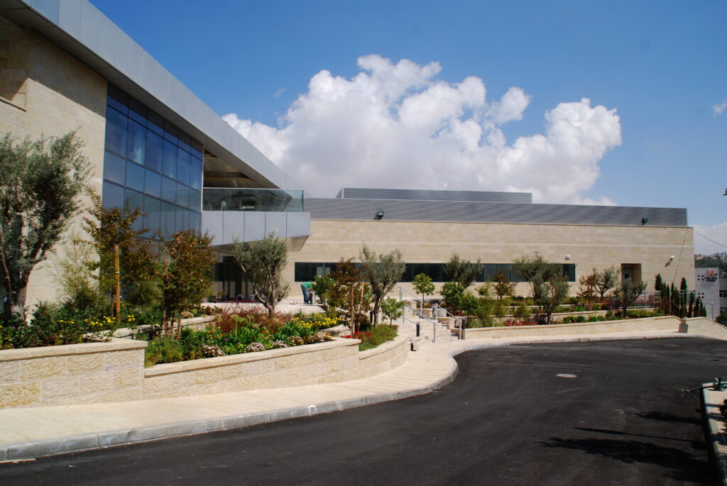 Exterior of the Rafa building with its landscaped entrance road