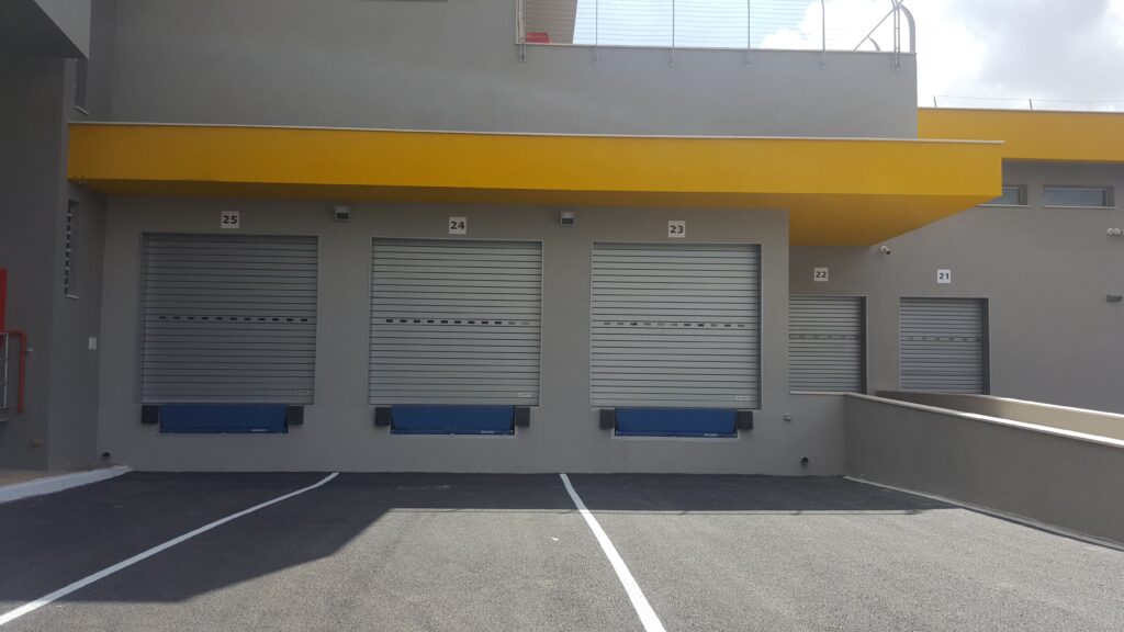 Canopy over the loading docks at the DHL Mevo Carmel centre