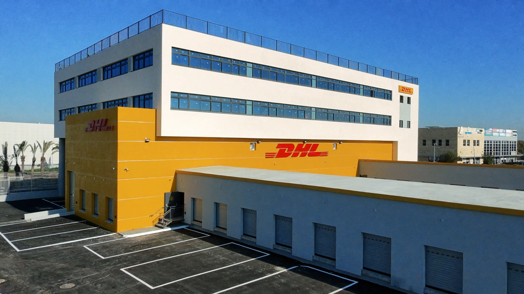 Exterior of the DHL Southern Center with loading bays along the facade