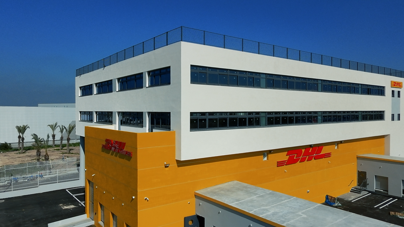 The DHL Southern Center building seen from the access road