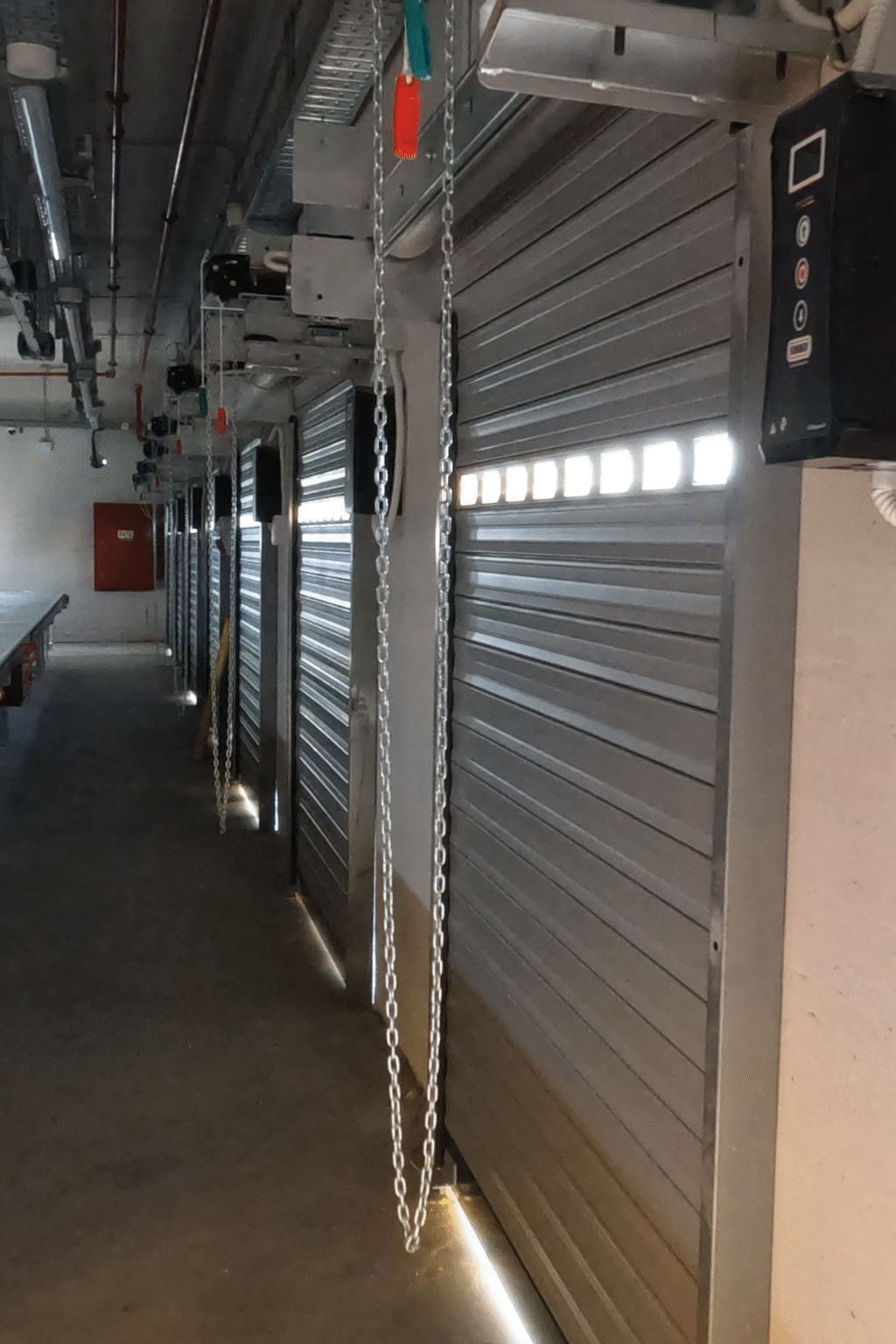 Loading bay with a roller shutter door at the DHL Southern Center