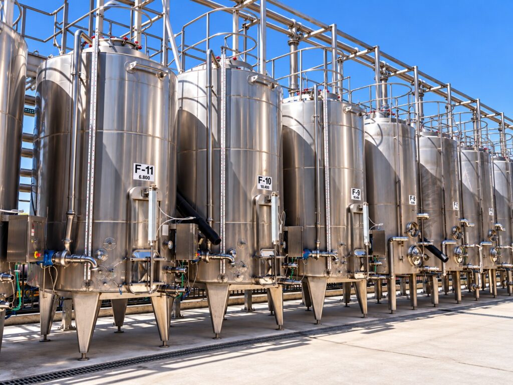 Recanati Winery - stainless steel fermentation tanks