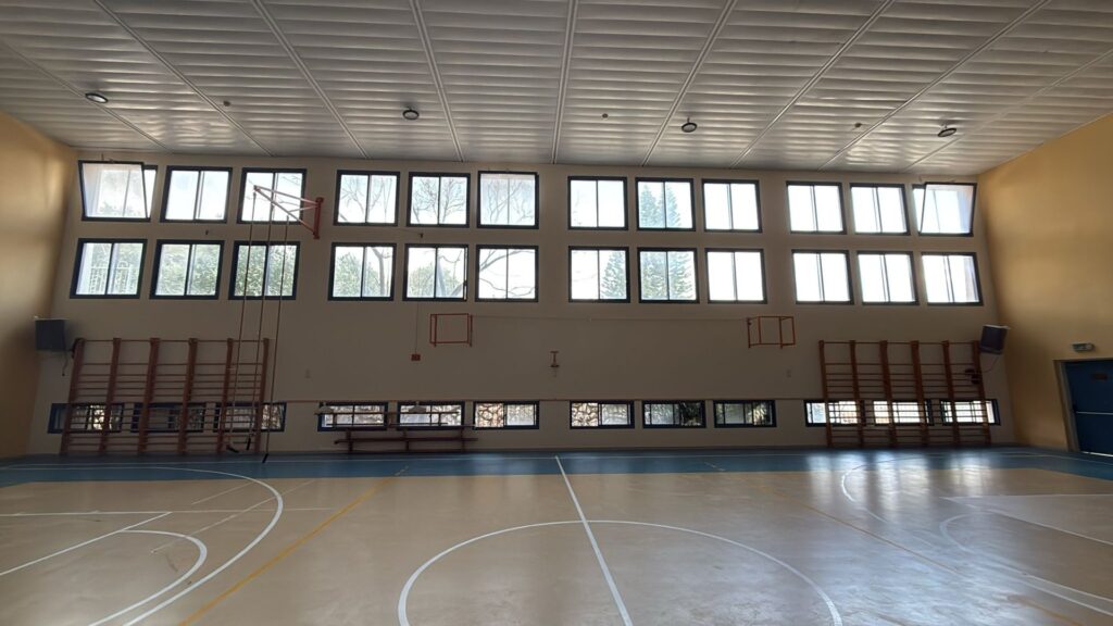 A sports hall after restoration