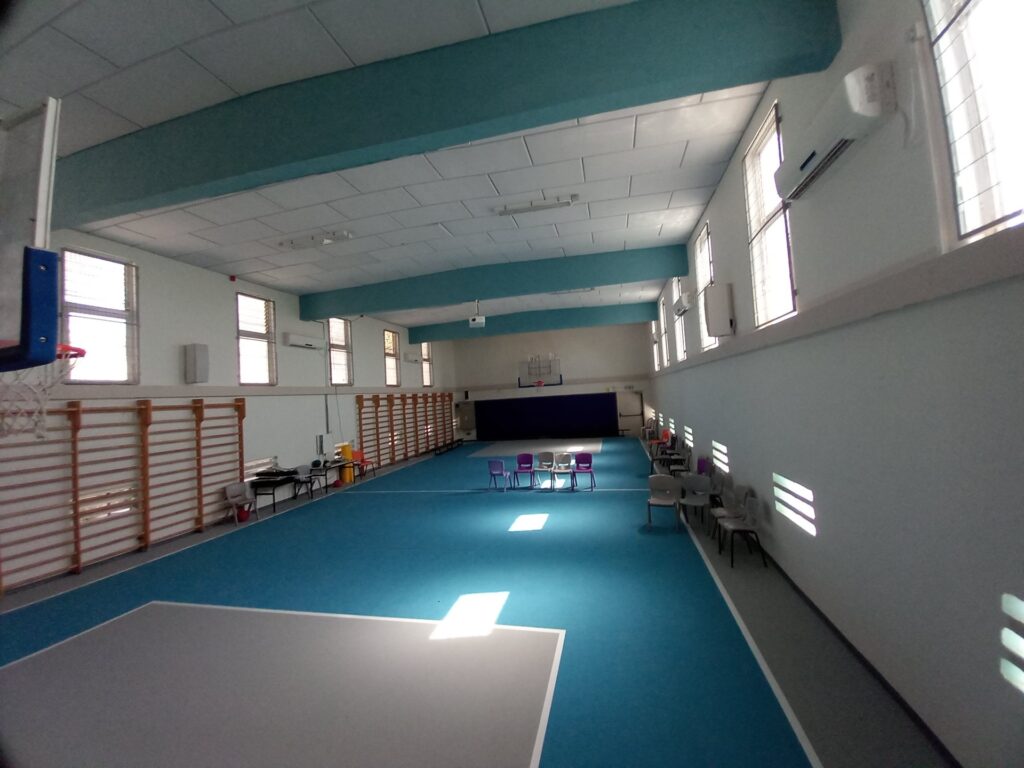 A school sports hall after renovation